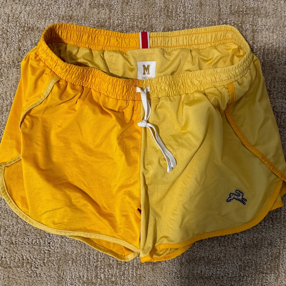 Tracksmith Yellow Two-Tone Athletic Shorts